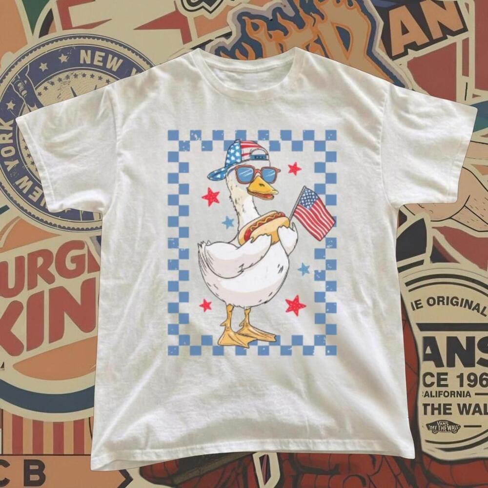 White Patriotic Goose Tshirt